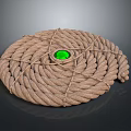 Decorative Weapon Design Featuring Coiled Rope And Central Green Gemstone