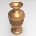 Golden Decorative Ornament Set With Woven Texture Vase For Home Decoration