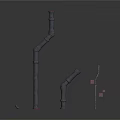 Industrial Metal Pipe Equipment With Elbow Joints Straight Sections And Brackets