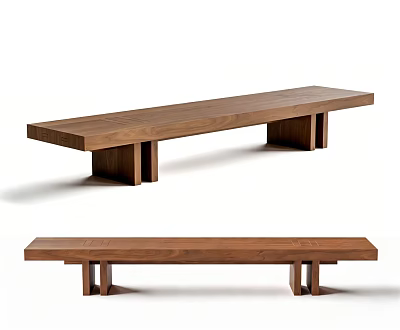 Modern Wooden Bench With Simple Design Supportive Legs And Minimalist Style 3d model
