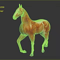 Detailed Horse Muscle Anatomy Model With Red Muscles And White Brown Body On Gray Background