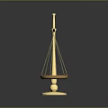 Golden Balance Scale With Equal Trays And Polished Base On Dark Surface