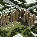 High Rise Residential Buildings Surrounded by Green Lawns Trees and Landscaped Areas