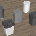 Bathroom Accessories Trash Bins in Different Colors with Lids and Pedal Design