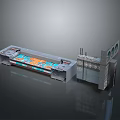 Industrial Machinery Production Line With Conveyor System Internal Colored Components And Control Module