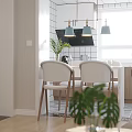 Modern Living And Dining Room Interior With Chandelier Sofa Coffee Table And Plants