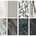 Various Textured Wall Paneling Designs Featuring Natural Marble Patterns and Colors 3d model