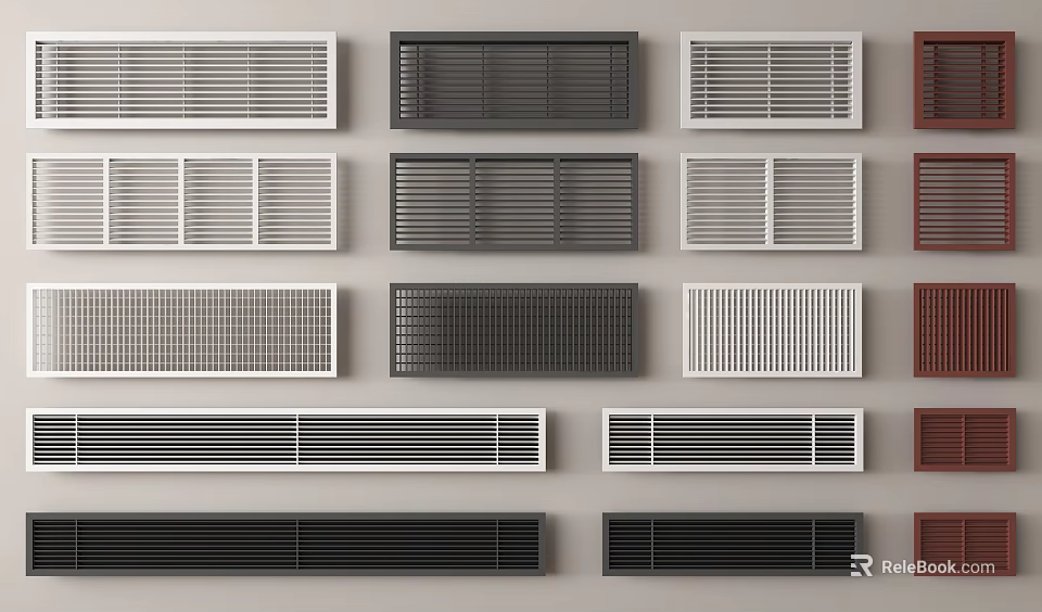 A Range Of Radiator Covers With Different Styles And Colors 3d model 