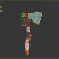 Handmade DIY Tool With Red Head Wooden Handle Tape Wrapped Green Container And White Fabric