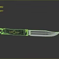 Tactical Weapon Knife With Black Handle Golden Decoration And Silver Reflective Blade