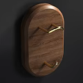 Wooden Oval Wall Mounted Gold Decorative Hooks for Home Decor