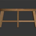 Round Wooden Coffee Table With Natural Wood Top And Cross Legs Design