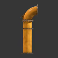 Yellow Industrial Pipe Fittings Including Straight Elbow and Flanged Components for Mechanical Use