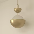 Minimalist Modern Gold Pendant Light With Double Layer Sphere Design 3d model