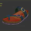Casual Comfortable Sandals with Crisscross Straps Buckle Closure and Orange Cork Sole
