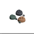Plush Bean Bag Chairs In Green Gray And Orange For Modern Home Interior