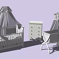 Modern crib 3d model