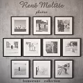 Black and White Framed People Scene Photos Hanging on Gray Wall