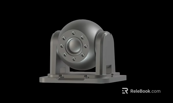 Industrial Metal Sphere Mechanical Part With Bracket And Base Structure 3d model 
