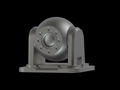 Industrial Metal Sphere Mechanical Part With Bracket And Base Structure 3d model
