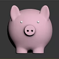 Cute Pink Piggy Bank Decorative Ornament For Home Decor With Smooth Surface And Dark Background