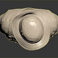 Metallic Bust Sculpture With Hat Beard And Dark Background Reflection