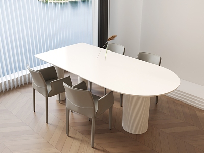 French Dining Table Cream Style Dining Table Four-person Dining Table Semi-round Dining Table Small Dining Table model