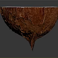 Handmade Natural Coconut Bowl With White Interior And Brown Shell Texture