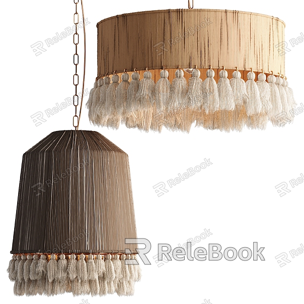 Ethnic fabric tassel chandelier model