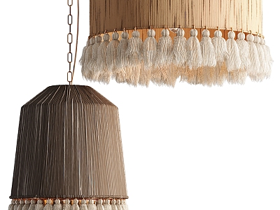 Ethnic fabric tassel chandelier model