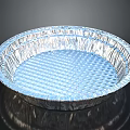 Round Aluminum Foil Baking Pan With Grid Texture And Corrugated Edges For Household Use