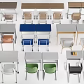 Versatile Modern Table and Chair Sets with Multiple Colors and Materials for Office and Home