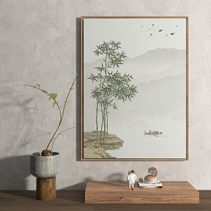 New Chinese Landscape Painting Abstract Decorative Painting 3d model