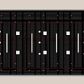 Modern Ceiling Design With Black Framework Red Lines White Squares And Rectangular Strips 3d model