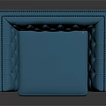 Blue Tufted Single Sofa With Studded Edges And Elegant Modern Upholstered Design
