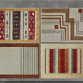 Various Stylish Square Rugs With Colorful Patterns And Geometric Striped Designs