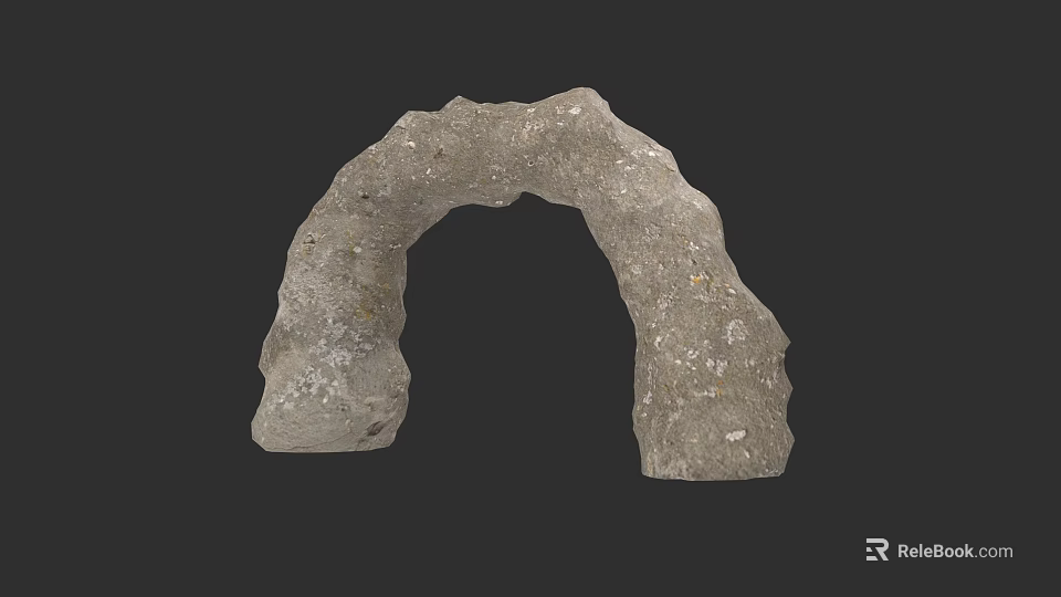 Wood Stone Arch Decorative Piece With Natural Texture For Home Decor 3d model 