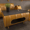 Creative Industrial Style Yellow Leisure Sofa Set For Modern Cafe Public Lounge Relaxation Space