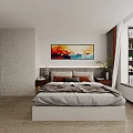 Modern Wooden Bookcase With LED Lighting Layered Shelves Decorative Items Green Plants And Books