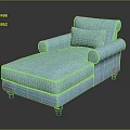 Light Blue Upholstered Chaise Lounge with Modern Design Comfortable Armrests and Pillow