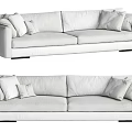 Modern double sofa multiplayer sofa 3d model