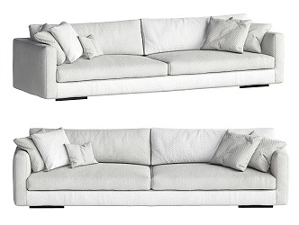 Modern double sofa multiplayer sofa 3d model