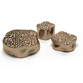 Three Golden Textured Irregular Shaped Coffee Tables For Contemporary Home Decor