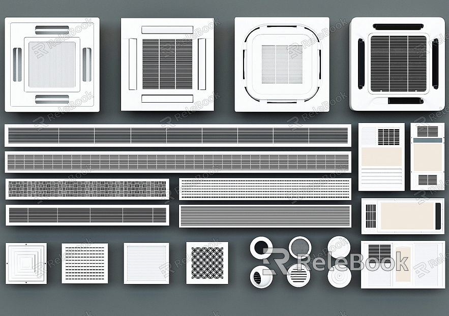 Modern air outlet central air conditioner pipe machine aluminum alloy louver outlet return port delivery port through port bath top suction air conditioner model