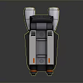 Futuristic Sci Fi Weapon With Mechanical Structure Gray White Body And Orange Details 3d model