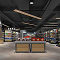 Well Organized Supermarket Interior With Shelves Full Of Products And Neat Sections