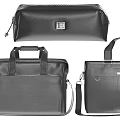 Elegant Men's Leather Bags Display With Showcase Counter And Accessories