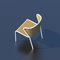 Modern Leisure Chair With Woven Seat And White Metal Frame Design