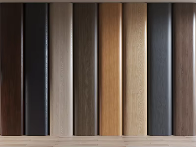 Various Wooden Wall Panels With Different Colors And Natural Grain For Interior Design 3d model
