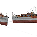 Two Vintage Steamships With Classic Design Side By Side